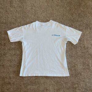 Vetements White Tee with Blue Logo